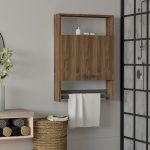 Ντουλάπι μπάνιου επιτοίχιο Ela Megapap χρώμα καρυδί 60x15x87εκ.