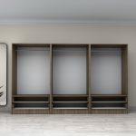 Ντουλάπα ρούχων Victoria Megapap εξάφυλλη με συρτάρια χρώμα καρυδί 300x60x181εκ. - Image 3