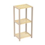 Ραφιέρα δαπέδου - Κομοδίνο ξύλινο - πλαστικό χρώμα φυσικό - μπεζ 37x29x79εκ. - Image 6