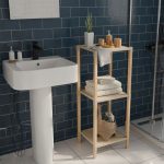 Ραφιέρα δαπέδου πλαστική - ξύλινη χρώμα φυσικό - μπεζ 28x25x72εκ. - Image 3