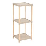 Ραφιέρα δαπέδου πλαστική - ξύλινη χρώμα φυσικό - μπεζ 28x25x72εκ. - Image 5