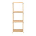 Ραφιέρα δαπέδου ξύλινη - πλαστική χρώμα φυσικό - μπεζ 38x30x116εκ. - Image 4