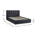 Κρεβάτι Iro Megapap από τεχνόδερμα με αποθηκευτικό χώρο χρώμα μαύρο 160x200εκ. - Image 9