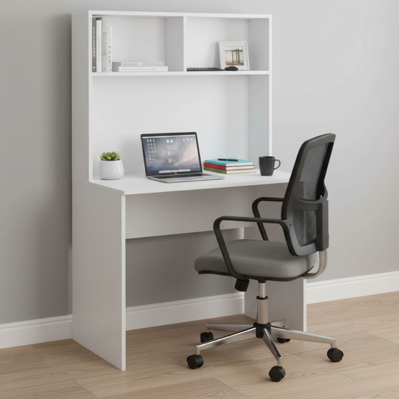 GP009-02801-0 Γραφείο εργασίας Trendline Megapap χρώμα λευκό 90x52x148εκ. - Image 1