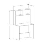 Γραφείο εργασίας Trendline Megapap χρώμα λευκό 90x52x148εκ. - Image 4
