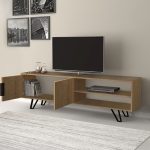 Έπιπλο τηλεόρασης Foot Megapap χρώμα φυσικό οξιάς 160x35x49εκ. - Image 2