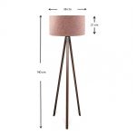 Φωτιστικό δαπέδου Rosling Megapap Mdf/ύφασμα Pvc χρώμα καρυδί - dusty rose 38x38x140εκ. - Image 3