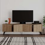 Έπιπλο τηλεόρασης Dune Megapap χρώμα ανοιχτό καρυδί 180x29,6x50εκ. - Image 2