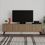 Έπιπλο τηλεόρασης Dune Megapap χρώμα ανοιχτό καρυδί 180x29,6x50εκ. - Image 3