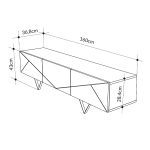 Έπιπλο τηλεόρασης Jakomen Megapap χρώμα ανοιχτό καρυδί 160x36,8x43εκ. - Image 6