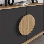 Μπουφές Gora Megapap χρώμα sapphire oak - silky black 110x40x82εκ. - Image 4