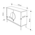 Μπουφές Gora Megapap χρώμα sapphire oak - silky black 110x40x82εκ. - Image 6