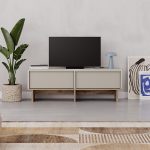 Έπιπλο τηλεόρασης Yuki Megapap χρώμα sandstone - sepet oak 118x35x40,6εκ. - Image 3
