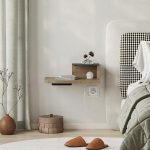 Κομοδίνο επιτοίχιο Luno Megapap με LED χρώμα sepet oak 40x30x16,2εκ. - Image 3