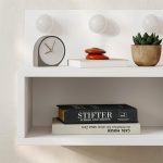 Κομοδίνο επιτοίχιο Treo Megapap με LED χρώμα λευκό 40x30x33,8εκ. - Image 5