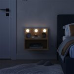 Κομοδίνο επιτοίχιο Treo Megapap με LED χρώμα sapphire oak 40x30x33,8εκ. - Image 2