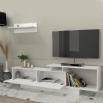 Έπιπλο τηλεόρασης Novara Megapap χρώμα λευκό 180x29,6x45εκ. - Image 2