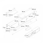 Έπιπλο τηλεόρασης Novara Megapap χρώμα λευκό 180x29,6x45εκ. - Image 5