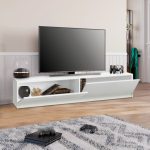 Έπιπλο τηλεόρασης Ahenk Megapap χρώμα λευκό 160x31,3x32,9εκ. - Image 2