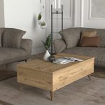 Τραπεζάκι σαλονιού Roy Megapap με σερβιτόρο χρώμα sepet oak 121x69x40εκ. - Image 2