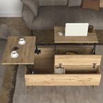 Τραπεζάκι σαλονιού Roy Megapap με σερβιτόρο χρώμα sepet oak 121x69x40εκ. - Image 4