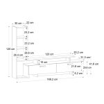 Σύνθεση τηλεόρασης Simal Megapap με LED χρώμα λευκό - cordoba 168,2x31,3x120εκ. - Image 5