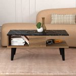 Τραπεζάκι σαλονιού Andros Megapap χρώμα καρυδί - μαύρο εφέ μαρμάρου 90x54x39,6εκ. - Image 3