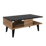 Τραπεζάκι σαλονιού Andros Megapap χρώμα καρυδί - μαύρο εφέ μαρμάρου 90x54x39,6εκ. - Image 4