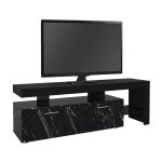 Έπιπλο τηλεόρασης Acnes Megapap χρώμα μαύρο - μαύρο εφέ μαρμάρου 160x40x53εκ. - Image 5