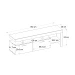 Έπιπλο τηλεόρασης Acnes Megapap χρώμα μαύρο - καρυδί 160x40x53εκ. - Image 7