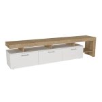 Έπιπλο τηλεόρασης Acnes Megapap χρώμα λευκό - sapphire oak 220x40x52εκ. - Image 4