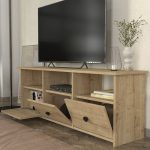 Έπιπλο τηλεόρασης Mahen Megapap χρώμα sapphire oak 140x35x49,8εκ. - Image 2