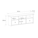 Έπιπλο τηλεόρασης Mahen Megapap χρώμα sapphire oak 140x35x49,8εκ. - Image 6