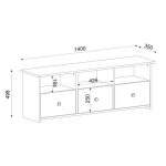 Έπιπλο τηλεόρασης Mahen Megapap χρώμα sapphire oak 140x35x49,8εκ. - Image 9