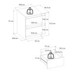 Κομοδίνο Breve Megapap χρώμα λευκό 39,8x41,8x55εκ. - Image 8