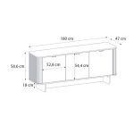 Μπουφές Bohema Megapap χρώμα μαύρο - sepet oak 180x47x76,6εκ. - Image 10