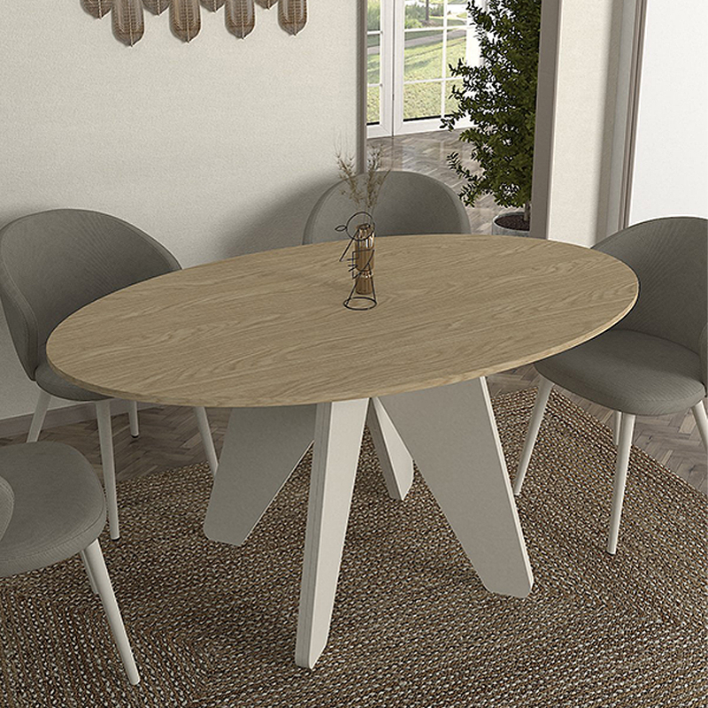 GP042-02901-0 Τραπέζι Rebel Megapap χρώμα rota oak - sandstone 150x90x75εκ. - Image 1