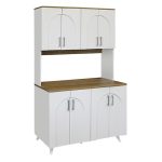 Έπιπλο κουζίνας Kalira 4 Megapap χρώμα λευκό - rota oak 120x40x196εκ. - Image 5