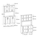 Έπιπλο κουζίνας Kalira 4 Megapap χρώμα λευκό - rota oak 120x40x196εκ. - Image 6