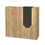 Γραφείο υποδοχής - reception Navita Megapap με LED χρώμα sepet oak - ανθρακί 113,6x42x111,8εκ. - Image 11