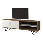 Έπιπλο τηλεόρασης Foot Megapap χρώμα καρυδί - λευκό 160x35x49εκ. - Image 3