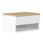 Κομοδίνο επιτοίχιο Mary Megapap χρώμα φυσικό οξιάς - λευκό 40x30x23εκ. - Image 3