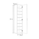 Ντουλάπα ρούχων - παπουτσοθήκη Visla Megapap μονόφυλλη με καθρέπτη χρώμα φυσικό οξιάς 45x36x187εκ. - Image 4