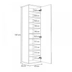 Ντουλάπα ρούχων - παπουτσοθήκη Visla Megapap μονόφυλλη με καθρέπτη χρώμα φυσικό οξιάς 45x36x187εκ. - Image 7