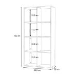 Βιβλιοθήκη Anser Megapap χρώμα λευκό 69,8x29x142εκ. - Image 4