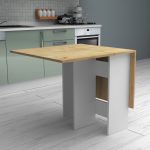 Τραπέζι Pepe Megapap επεκτεινόμενο χρώμα λευκό - φυσικό οξιάς 28(56+56)x77x75εκ. - Image 5