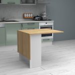 Τραπέζι Pepe Megapap επεκτεινόμενο χρώμα λευκό - φυσικό οξιάς 28(56+56)x77x75εκ. - Image 6