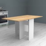 Τραπέζι Pepe Megapap επεκτεινόμενο χρώμα λευκό - φυσικό οξιάς 28(56+56)x77x75εκ. - Image 7