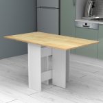 Τραπέζι Pepe Megapap επεκτεινόμενο χρώμα λευκό - φυσικό οξιάς 28(56+56)x77x75εκ. - Image 8