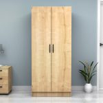 Ντουλάπα ρούχων Vivian Megapap δίφυλλη χρώμα φυσικό οξιάς 80x51,8x181εκ. - Image 4
